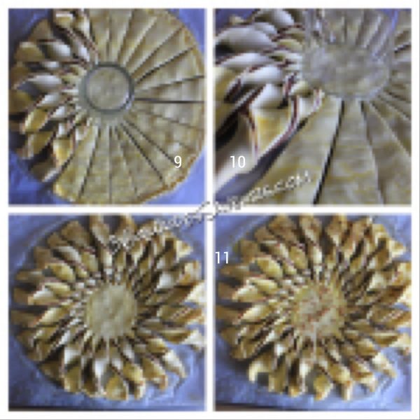 Tarte soleil à la pâte à tartiner et nougatine