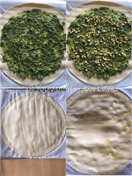 tarte soleil au pesto et pignons de pin